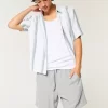 Above-the-Knee Crinkle Cotton Shorts