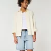 Above-the-Knee Distressed Loose Denim Shorts