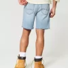 Above-the-Knee Distressed Loose Denim Shorts