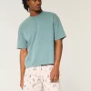 Above-the-Knee Linen-Blend Pattern Shorts