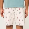 Above-the-Knee Linen-Blend Pattern Shorts