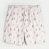 Above-the-Knee Linen-Blend Pattern Shorts