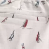 Above-the-Knee Linen-Blend Pattern Shorts