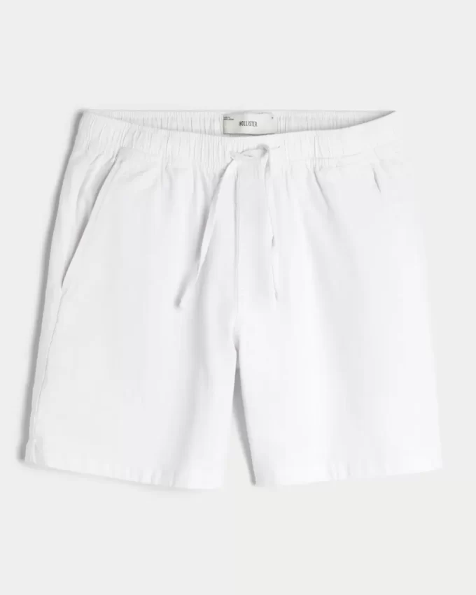 Above-the-Knee Linen-Blend Shorts