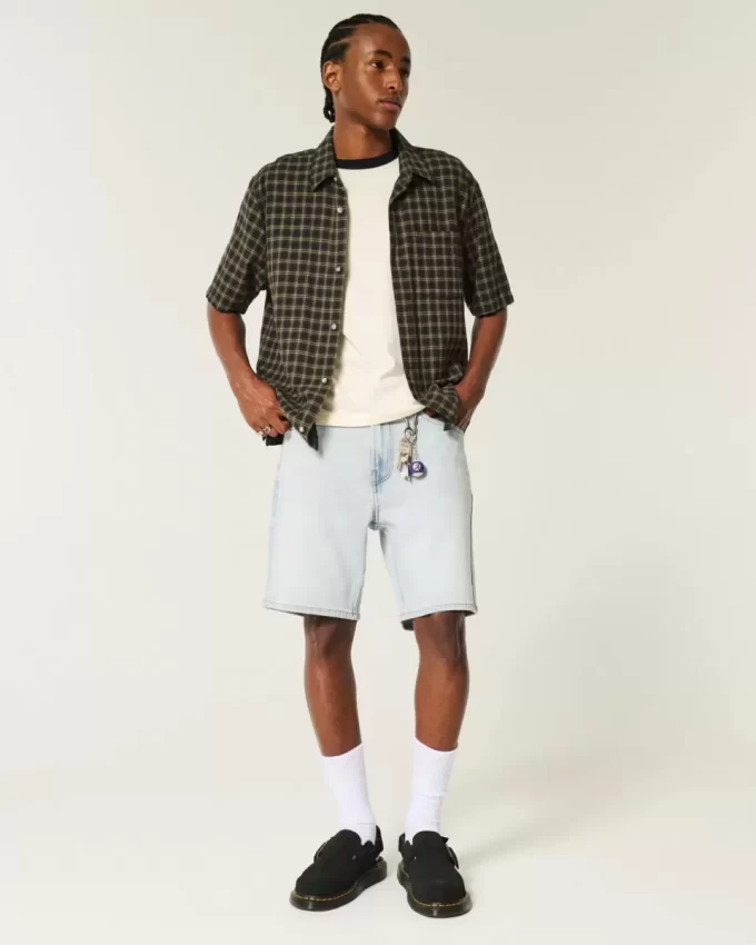 Above-the-Knee Loose Denim Shorts