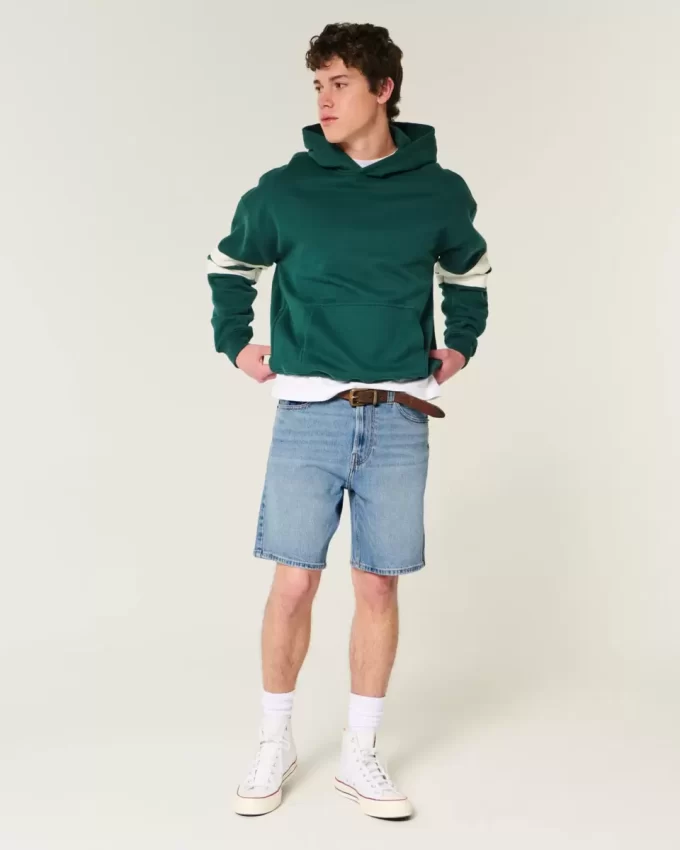 Above-the-Knee Loose Denim Shorts