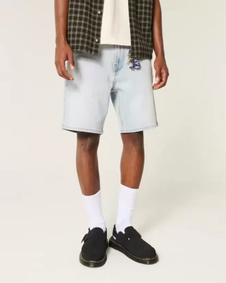 Above-the-Knee Loose Denim Shorts
