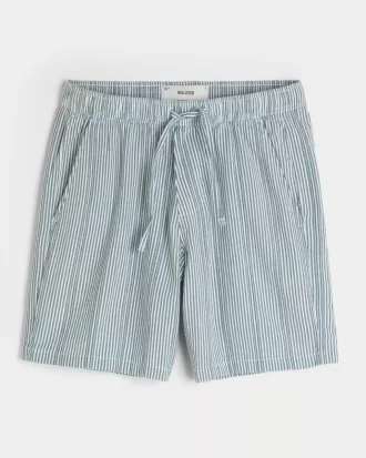 Above-the-Knee Seersucker Shorts