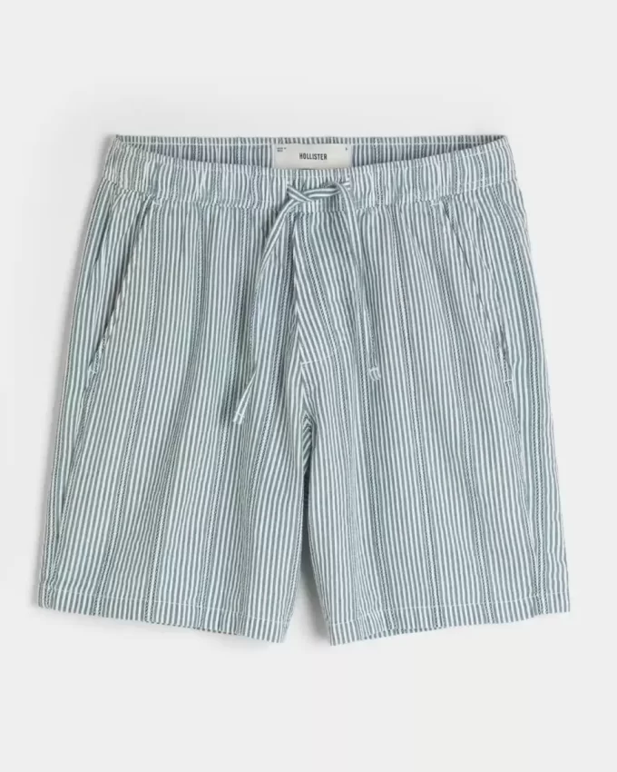 Above-the-Knee Seersucker Shorts