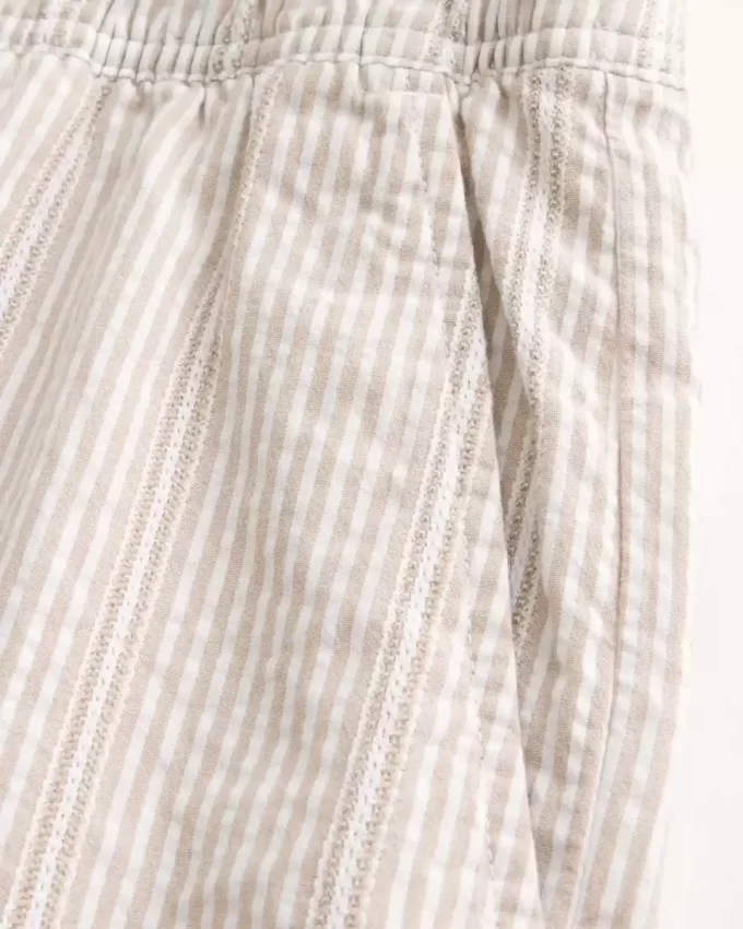 Above-the-Knee Seersucker Shorts