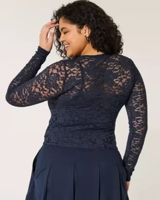 All-Over Lace Crew Top
