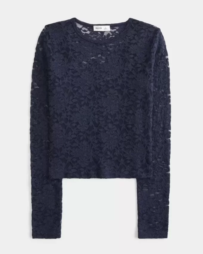 All-Over Lace Crew Top