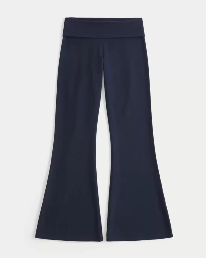 Aloha Graphic Foldover Waist Flare Pants