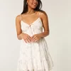 Asymmetrical Hem Chiffon Mini Dress