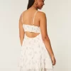 Asymmetrical Hem Chiffon Mini Dress