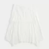 Asymmetrical Hem Lace Midi Skirt