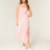 Asymmetrical Hem Midi Dress