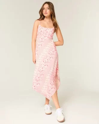 Asymmetrical Hem Midi Dress