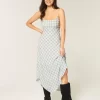 Asymmetrical Hem Midi Dress