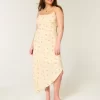 Asymmetrical Hem Midi Dress