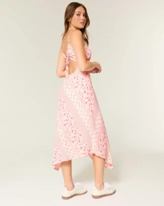 Asymmetrical Hem Midi Dress