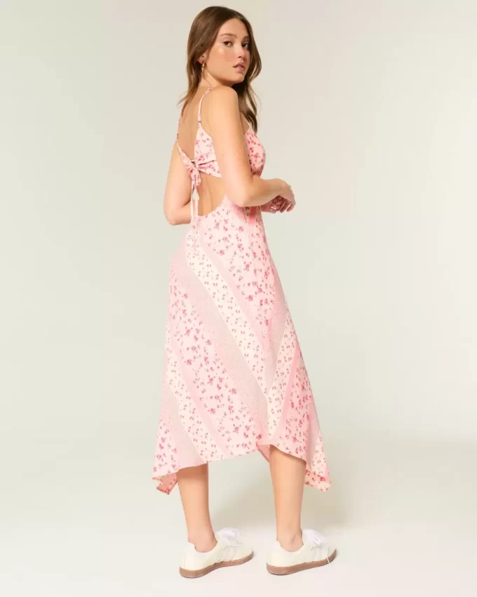 Asymmetrical Hem Midi Dress