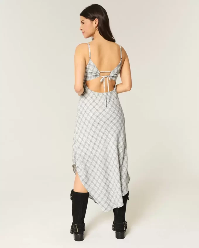 Asymmetrical Hem Midi Dress