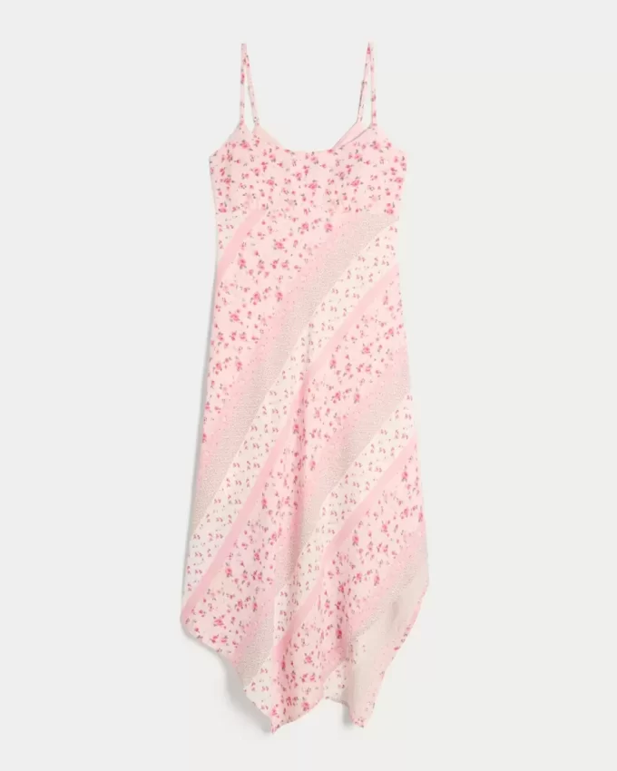 Asymmetrical Hem Midi Dress