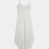 Asymmetrical Hem Midi Dress