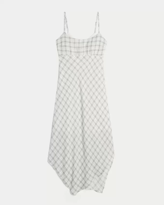 Asymmetrical Hem Midi Dress