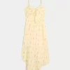 Asymmetrical Hem Midi Dress