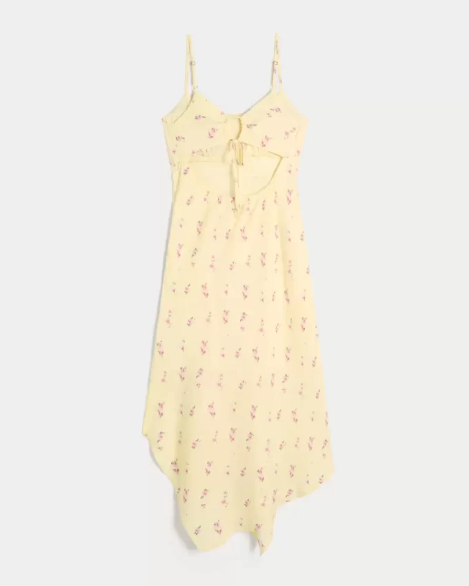 Asymmetrical Hem Midi Dress