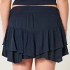 Asymmetrical Hem Tiered Mini Skort