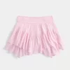 Asymmetrical Hem Tiered Mini Skort
