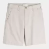 At-the-Knee Linen-Blend Flat-Front Shorts