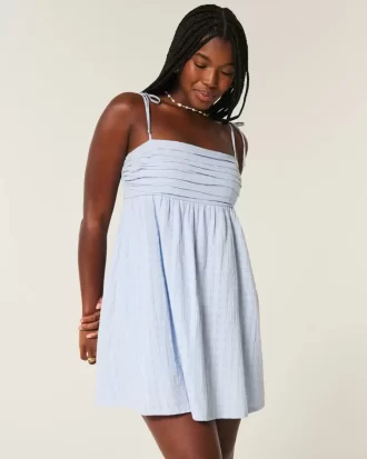 Babydoll Tie-Strap Mini Dress