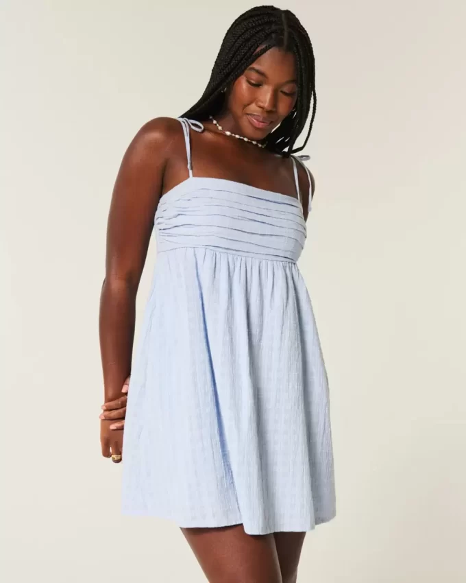 Babydoll Tie-Strap Mini Dress