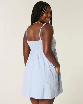 Babydoll Tie-Strap Mini Dress