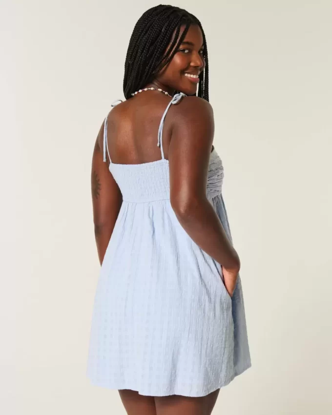 Babydoll Tie-Strap Mini Dress
