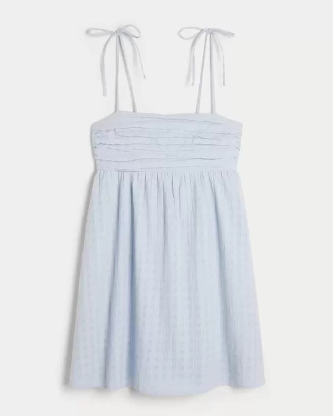 Babydoll Tie-Strap Mini Dress