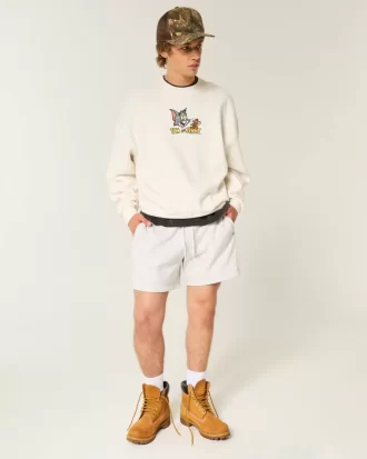 Baggy Cinch Tom and Jerry Graphic Crew Sweatshirt