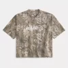 Baggy Heavyweight Crop Dodge Graphic Camo Tee
