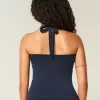 Beaded Graphic Halter Top