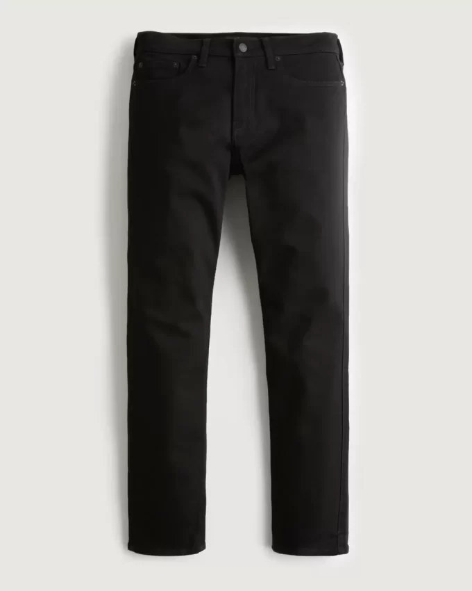 Black No Fade Slim Straight Jeans