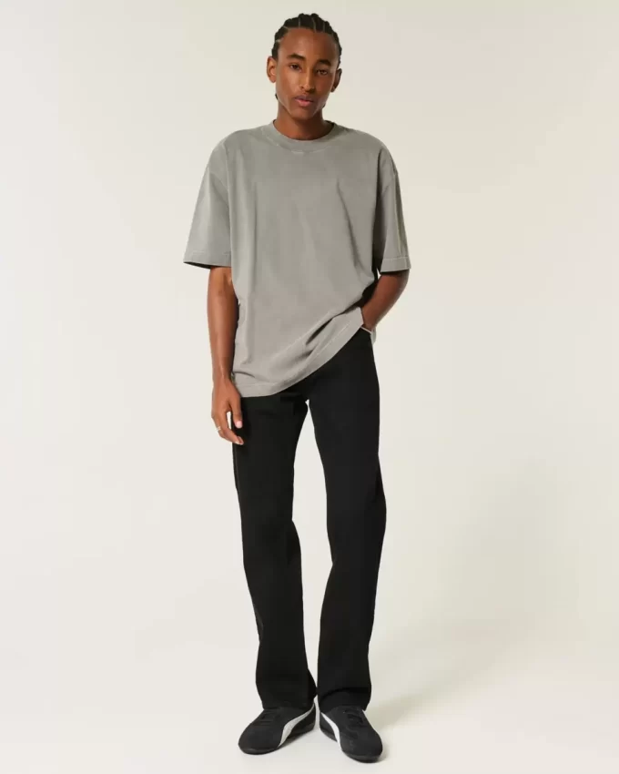 Black No Fade Straight Jeans