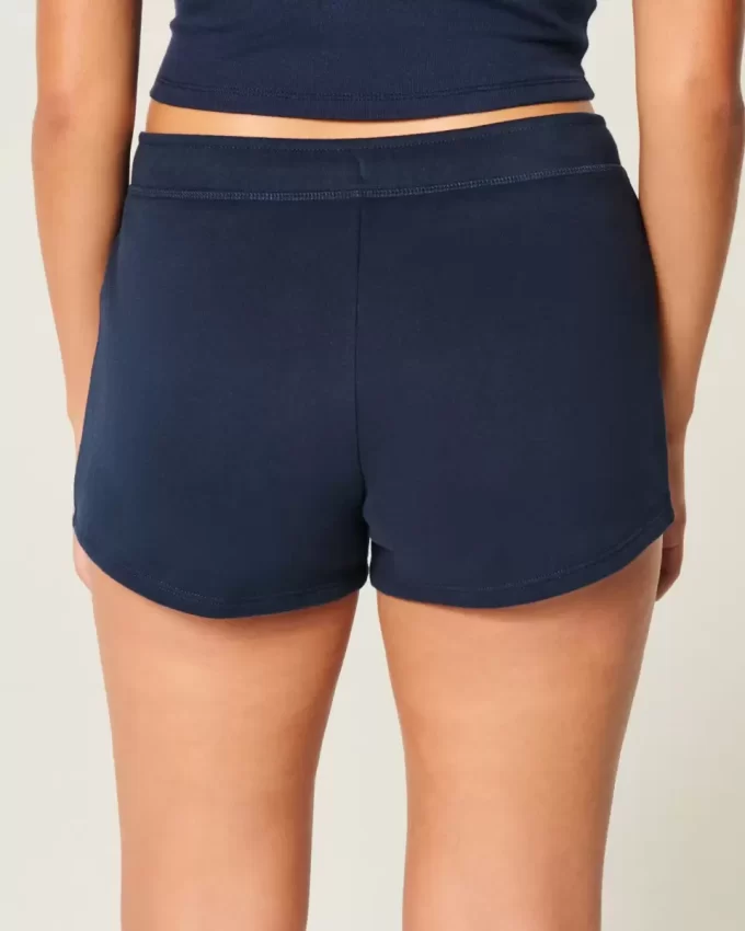 Bow Graphic Fleece Mini Shorts