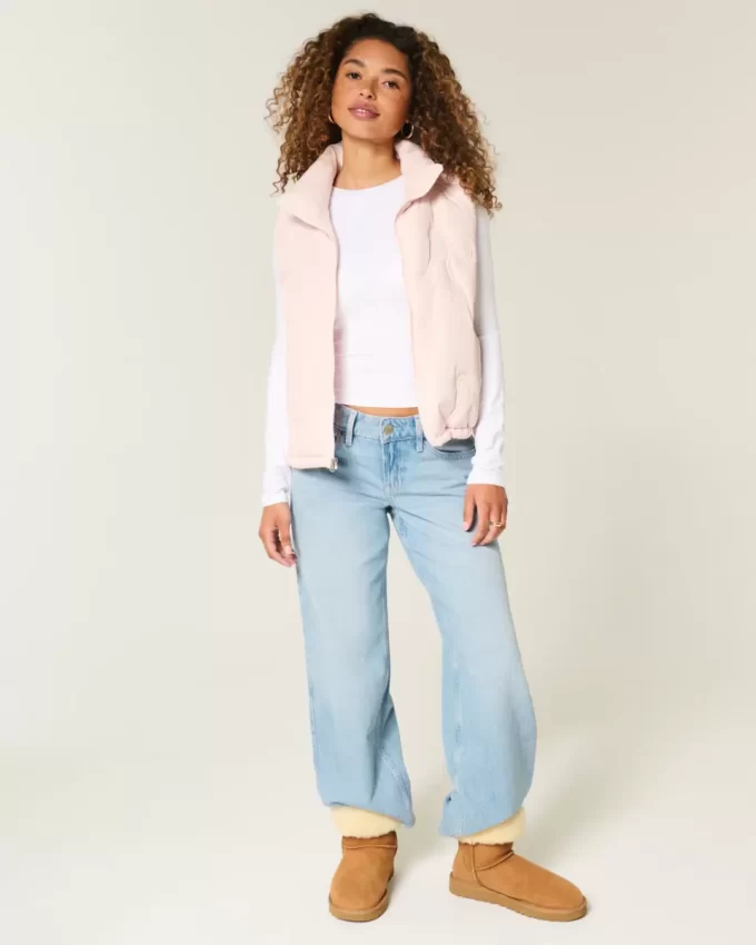 Bow Pattern Puffer Vest