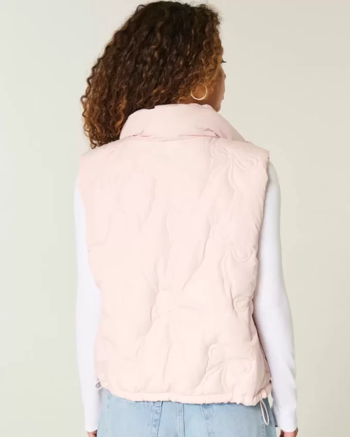 Bow Pattern Puffer Vest