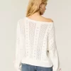 Bow-Sleeve Cable-Knit Sweater