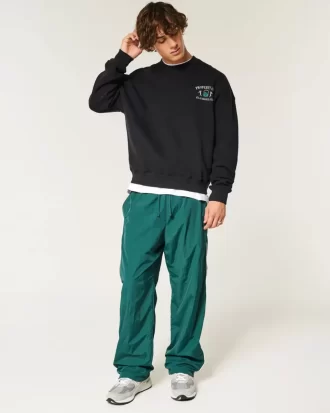 Boxy Atlas Bronze Gym Graphic Crew Sweatshirt